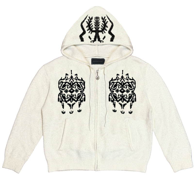 The Sacred Tree Mohair Zip Hoodie (WHT)