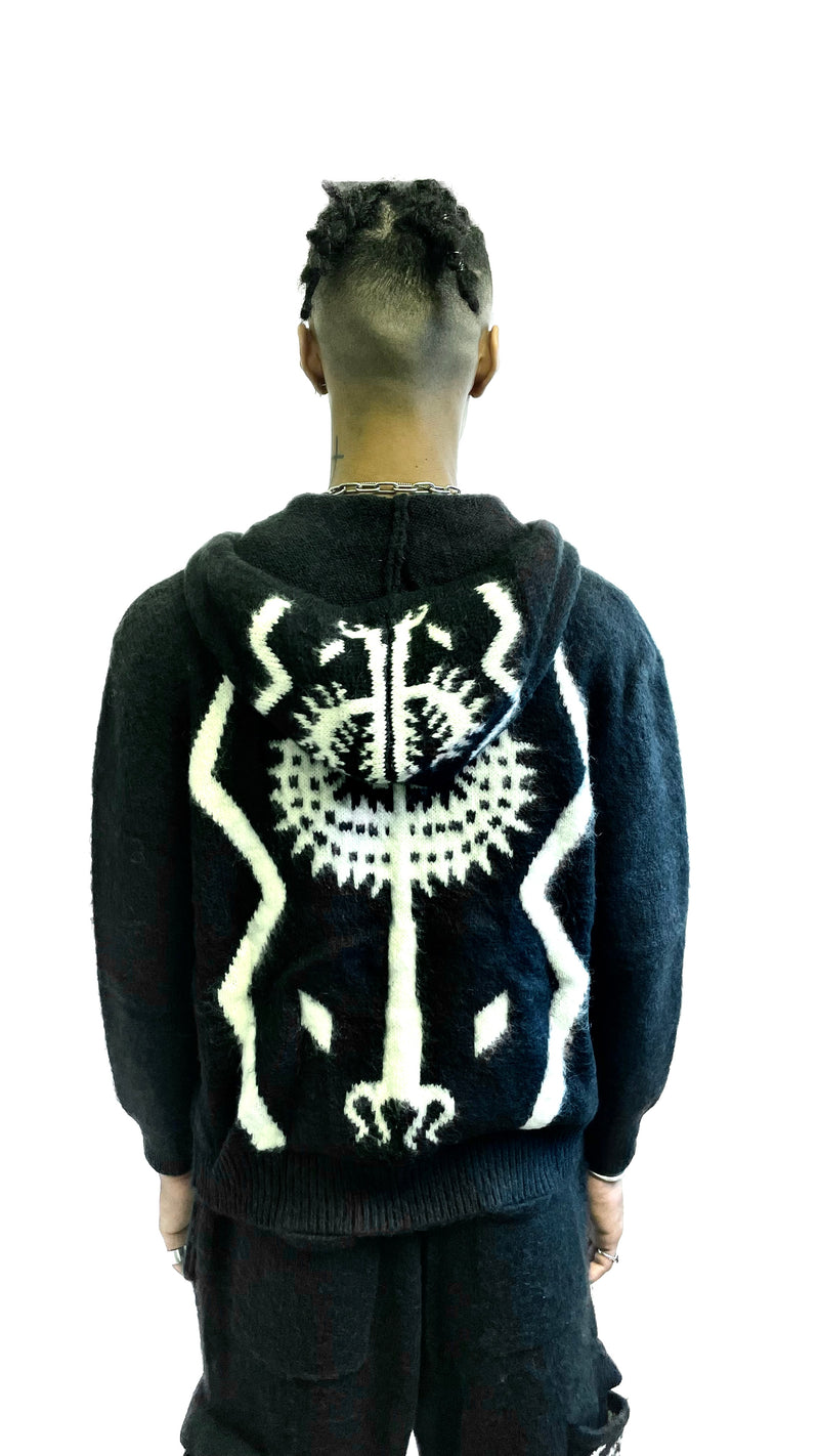 The Sacred Tree Mohair Zip Hoodie (BLK)