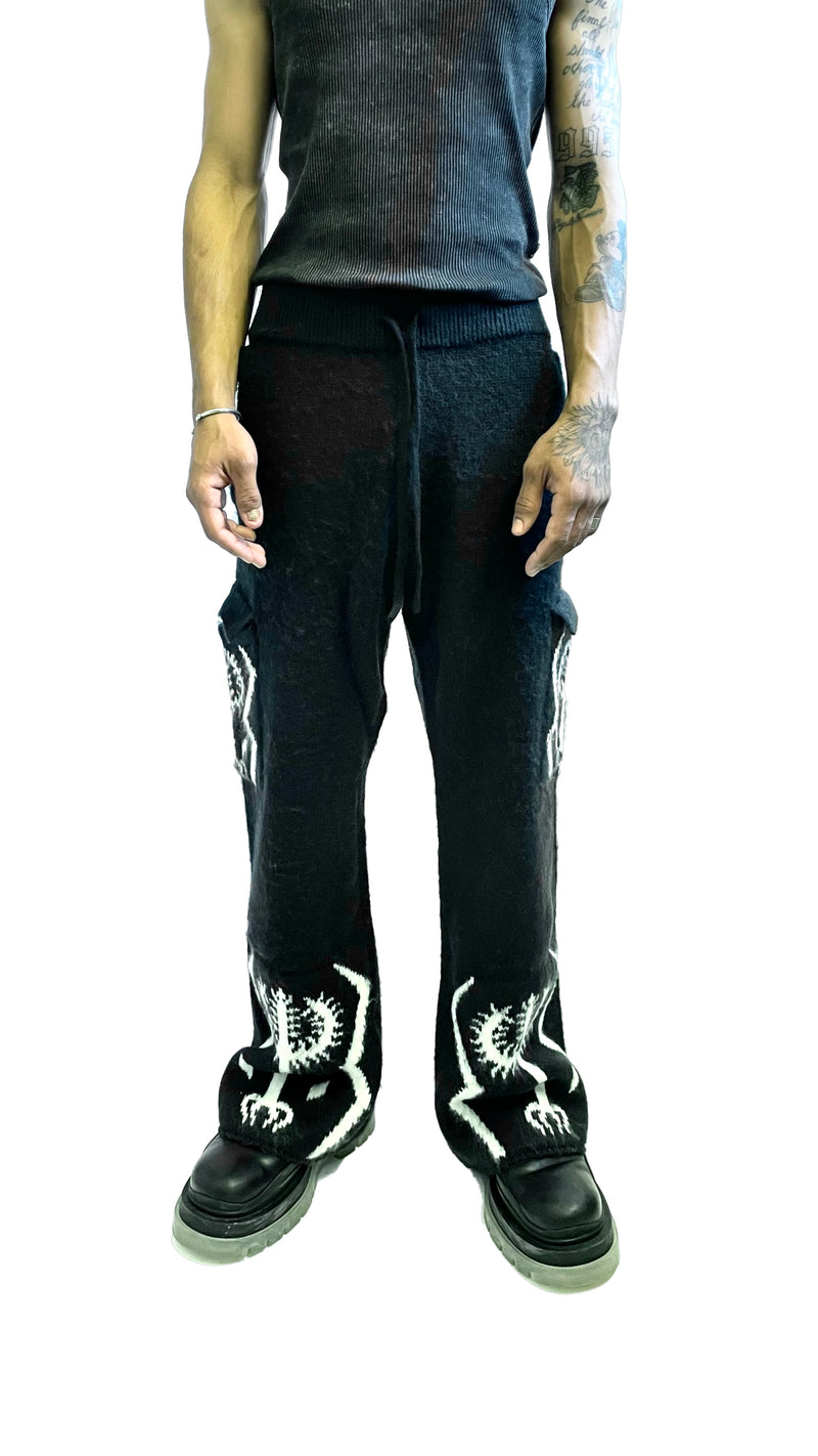 The Sacred Tree Mohair Flared Cargos (BLK)